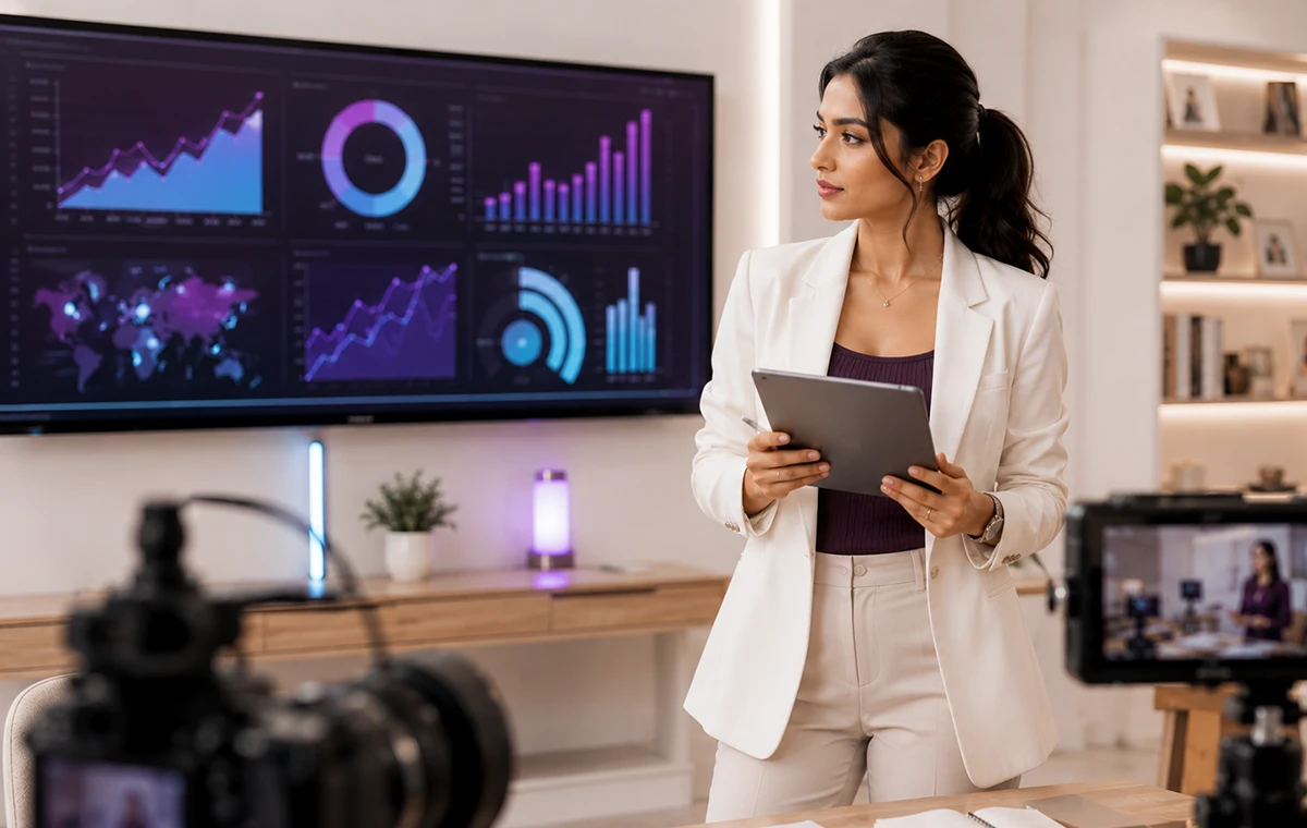 Video team reviewing performance insights to improve YouTube uploads